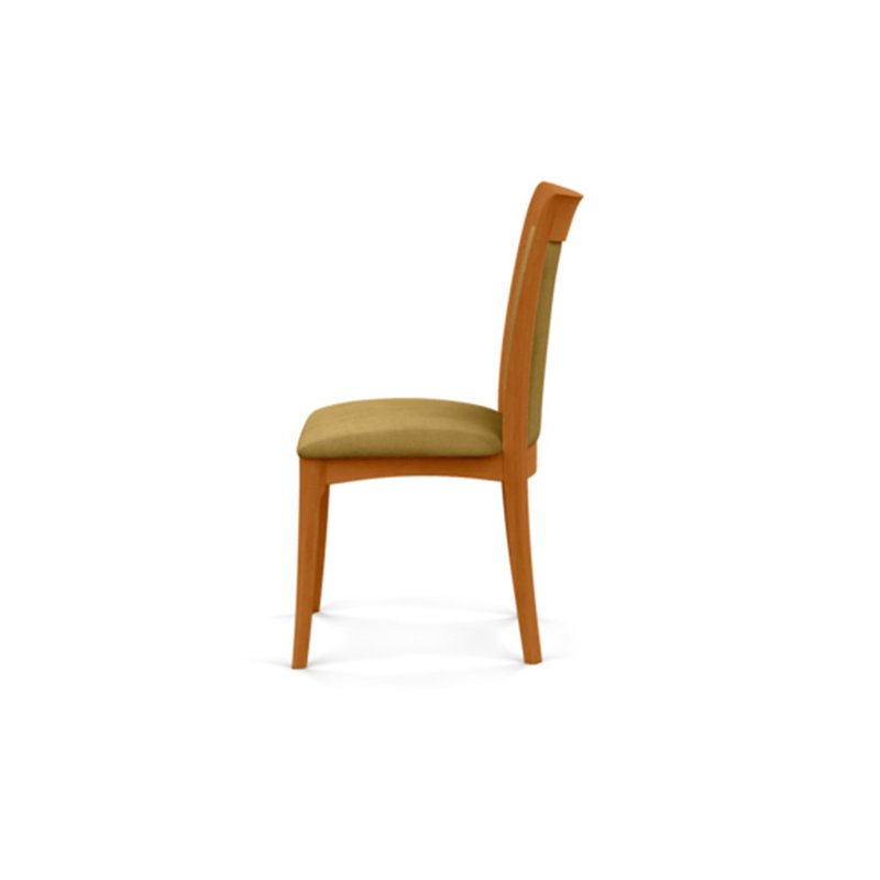 Morgan Leather Dining Chair, Natural Cherry, Coffee