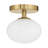 Chanda 6-inch 1-light Brushed Gold Semi-Flush Mount with Opal Glass Shade-408817183