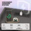 Ensemble de 2 tables de chevet flottantes avec station de charge noire-1092022567