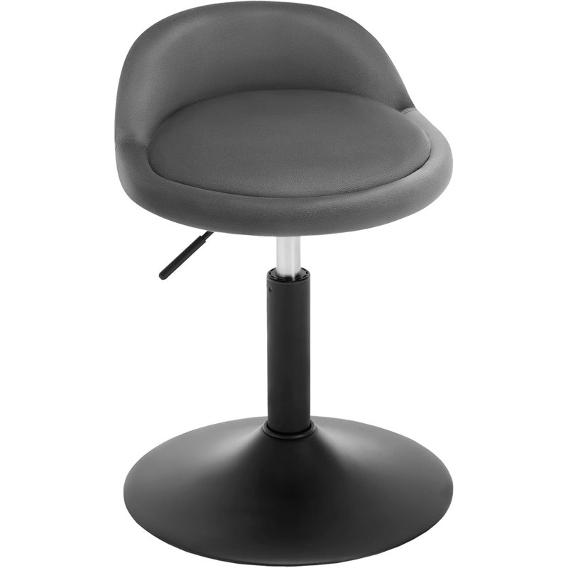 Calio Upholstered Adjustable Height Counter Stool with Metal Frame, Grey