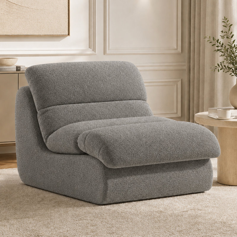 Chaise d'appoint rembourrée Modern, Gris