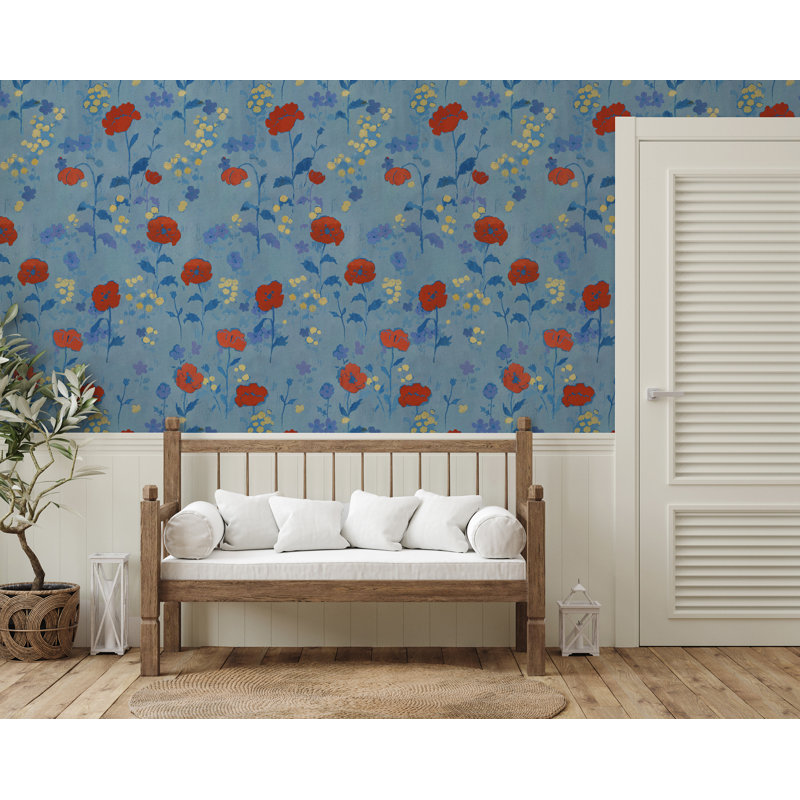 Paule Marrot Floral Wallpaper Double Roll, Blue