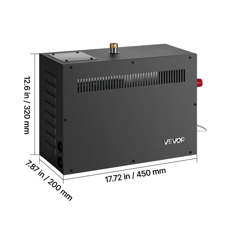 Steam Generator, 11 kW Home Steam Shower System with Preheat Mode, For Bathrooms, Sauna Rooms, Spa, Direct Water Connection, Touch Control, Auto Fill & Drain, 77-131°F, 24H Timer, 247-388 ft³