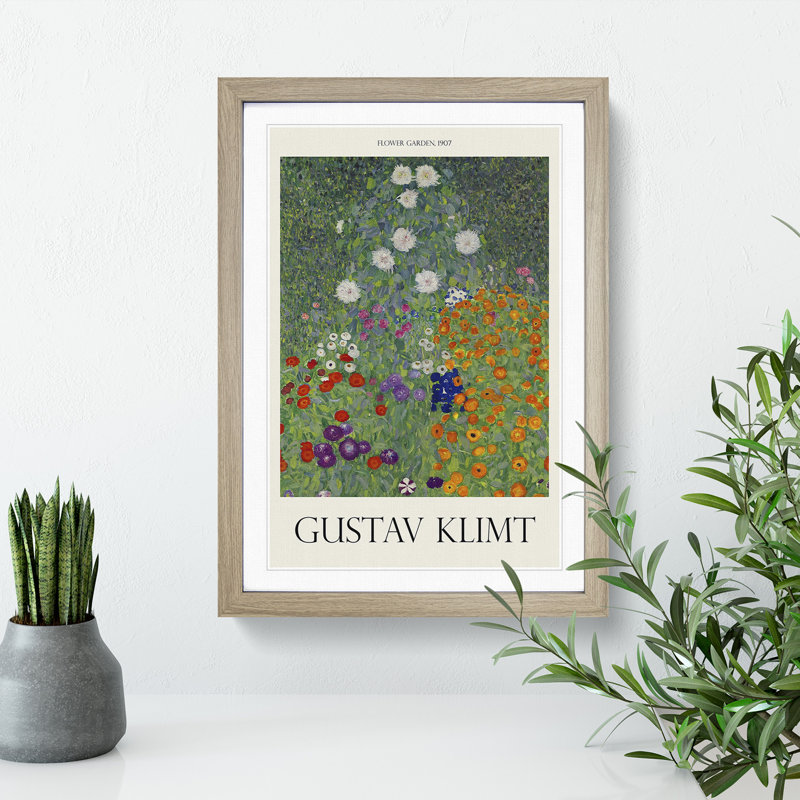 Flower Garden Vol.2 by Gustav Klimt - Single Picture Frame Print, 48cm H x 36cm W x 2cm D, Oak Framed