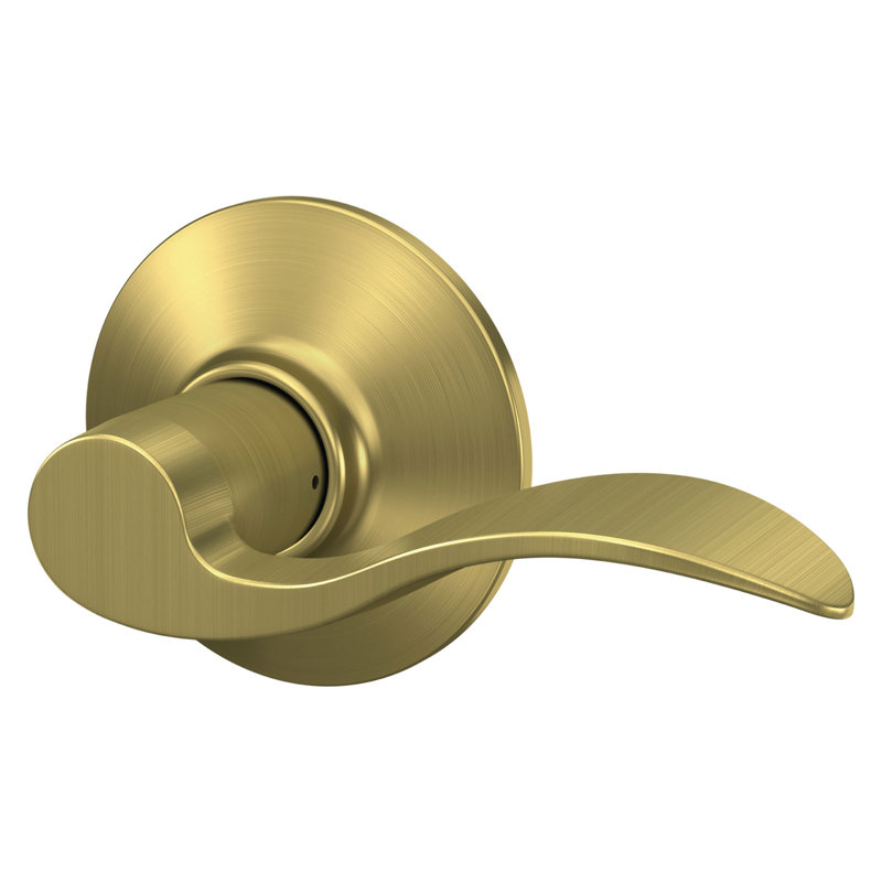 Accent Lever Hall and Closet Lock, Satin Brass