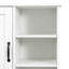 Armoire de buanderie avec portes et tablette, panier à linge inclinable, plusieurs espaces de rangement, style autoportant, tablette ouverte, tablette réglable, blanc-660840245