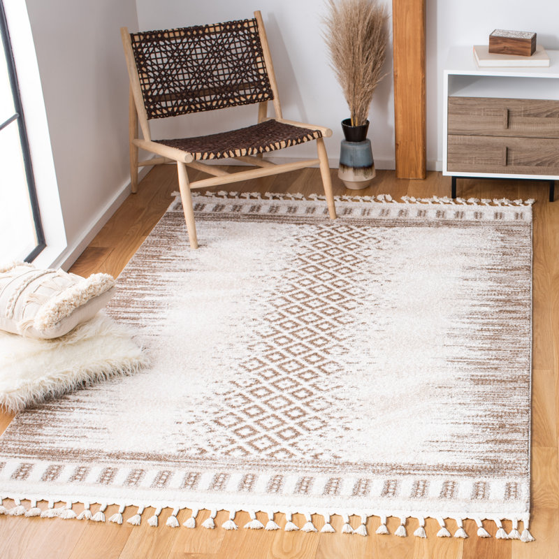 Welton Moroccan Tassel Shag Performance Geometric Rug, Rectangle 9' x 12'