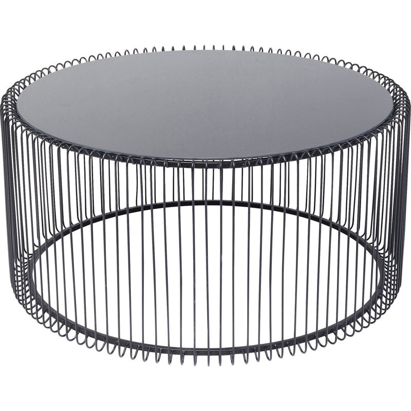 Coffee Table Wire Uno Ø80cm, Black/Black