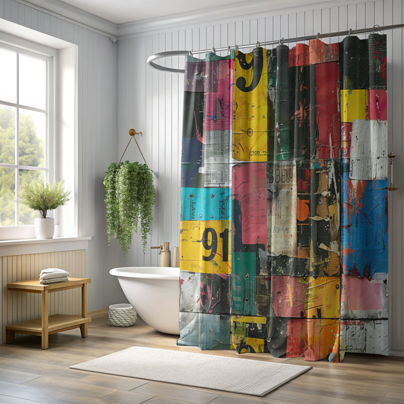 Rideau de douche Zesty Mix - Premium, H 74 po x l 71 po