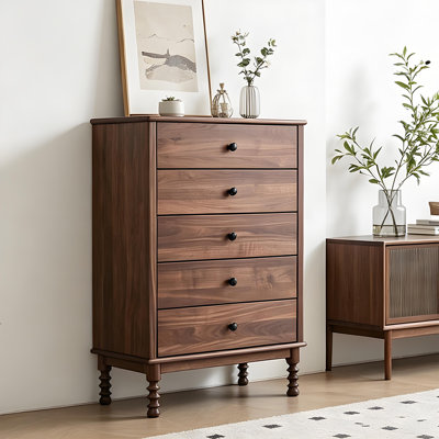 Buffet décoratif brun en bois massif