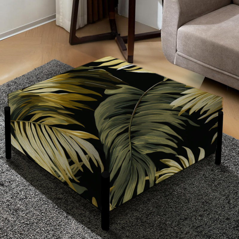 Palm Shadows Tropical Pattern - Tropical Large Square Ottoman
