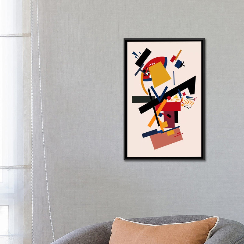 « too many pensées », impression sur toile, H 26 po x l 18 po x P 1,5 po, Toile avec cadre noir, Pas de tapis