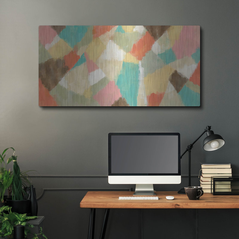 Ivy Bronx «Pinwheel» par Silvia Vassileva, paroi métallique, H 24 po x l 48 po