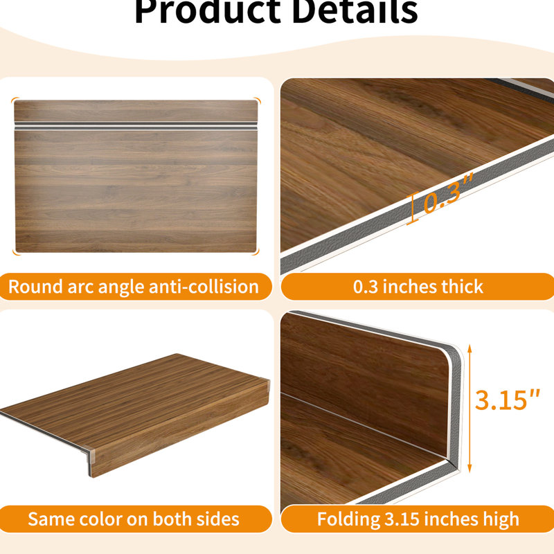 5 couvertures en mousse de noyer 5 pièces pour tablettes de garde-robe de salle de bain amovibles, avec texture en bois et 10 supports en acrylique à angle droit pour une utilisation régulière