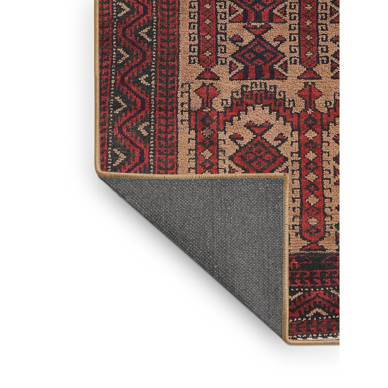 Tapis sud-ouest Mehroon / noir / crème, Rectangle 3 pi x 5 pi