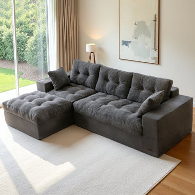 96"Cloud Modular Sectional Sofa,No Assembly Required Boneless Couch