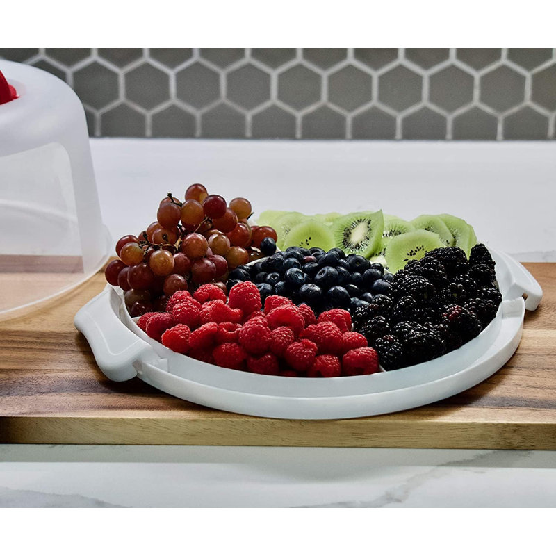 Pie, Cheesecake Carrier for up to 10 in x 4 1/2 in cake, White