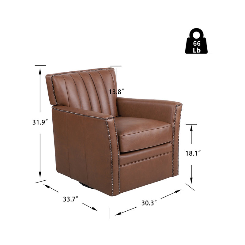 Fauteuil coulissant et pivotant en cuir Savannah