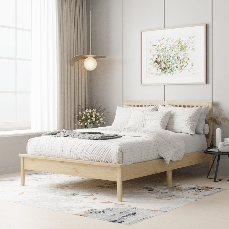 Scheller Solid Wood Platform Bed, Natural, Queen