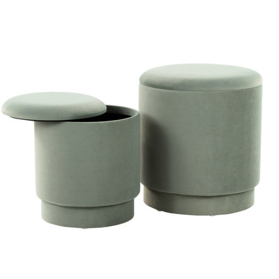 Velours avec revêtement élégant, couvercles amovibles pour plus de rangement, rembourrage en mousse confortable, couvercles contemporains à limite de poids de 250 lb, deux repose-pieds à l'intérieur