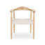 Chaise rembourrée en corde tissée avec 4 pieds en bois