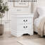 Table de chevet à finition blanche 1pc-352389445