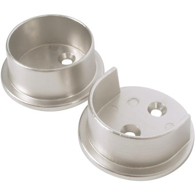 Heavy-Duty Pole Sockets (2-hole) - Satin Nickel