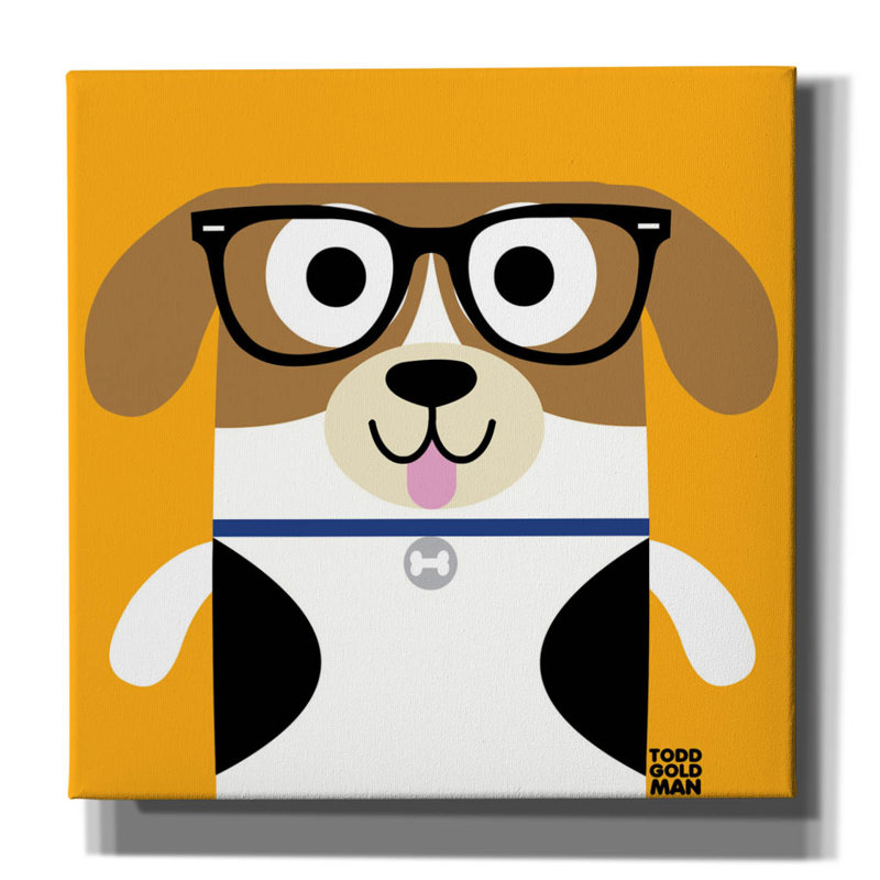 «Bow Wow Beagle» par Todd Art, H 12 po x l 12 po x P 0,75 po