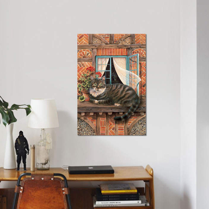 «Malteazer at the Window», impression sur toile, H 18 po x l 12 po x P 1,5 po, Pas de tapis, Toile tendue