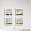 «Vintage Bathaign and Sink Bathroom», ensemble d'impression d'art graphique-26198342-26198345