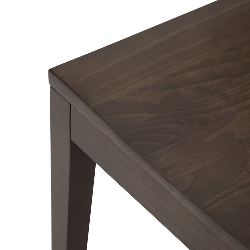 Chaise d'appoint à dossier bas en bois massif Linzy, Noyer