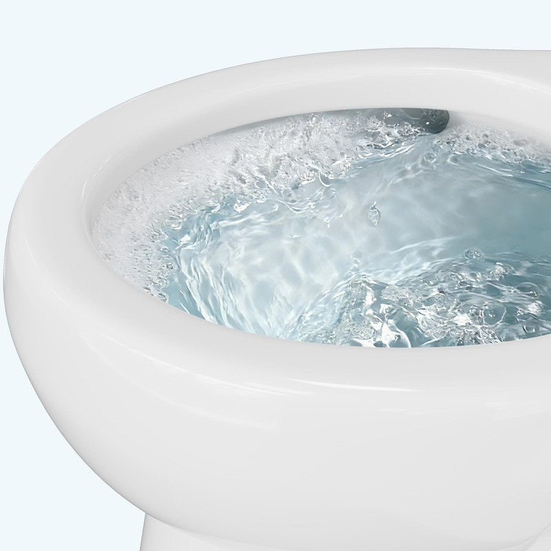 Toilette allongée deux pièces 17 po - double chasse, siège à fermeture silencieuse, 12 po brut, blanc