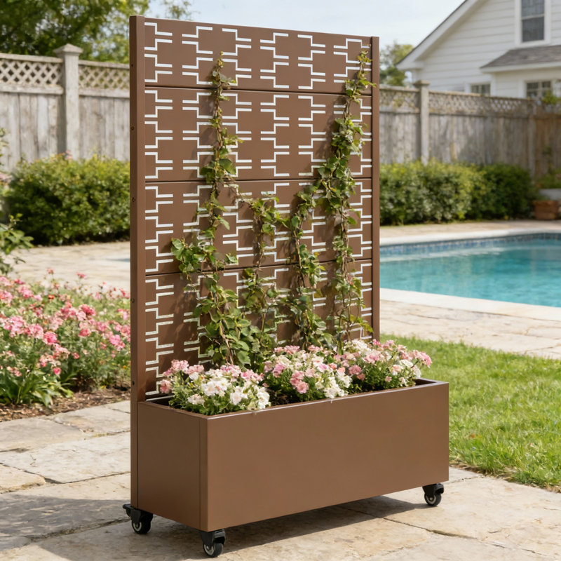 Lit de jardin surélevé rectangulaire, H 47 po x l 47 po x P 16 po, Brun