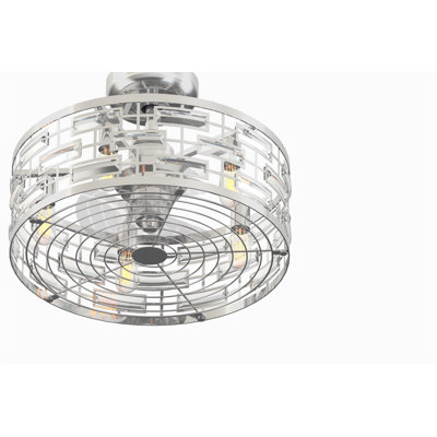  Klout 22 inch Indoor Ceiling Fandelier with LED Light Kit and Remote Control - Chrome with Clear blades