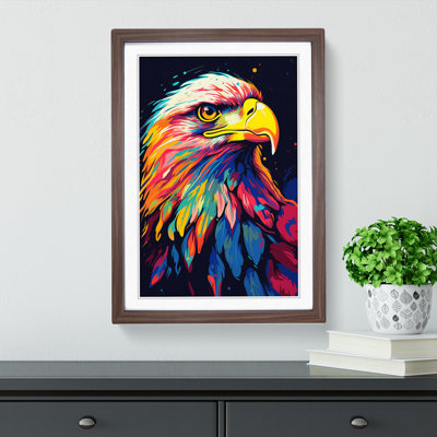 XYZ-FRM-V1223-587 Eagle Pop - Single Picture Frame Print on Wood