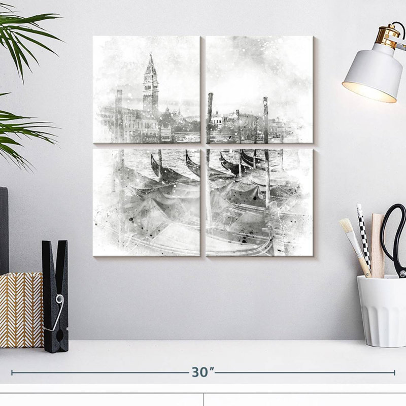 Nicci Canal Grande, aquarelle monochrome, H 18 po x l 18 po