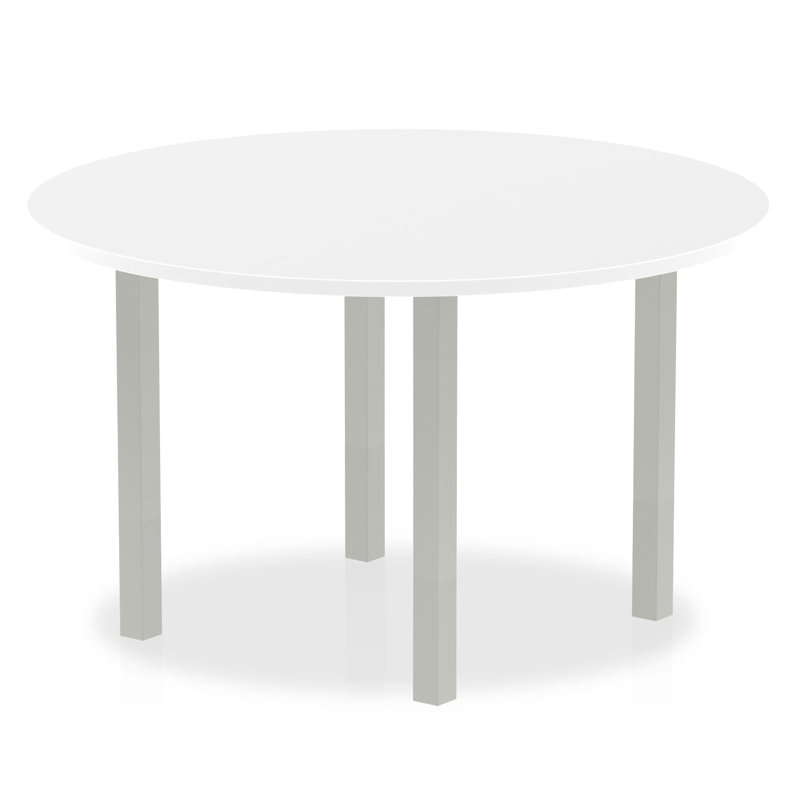 Kyvan 120cm Circle Conference Table, White