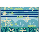 Ocean View Rosecliff Heights Area Rug Ocean Themed Rug With Fish & Starfish 3''X5''