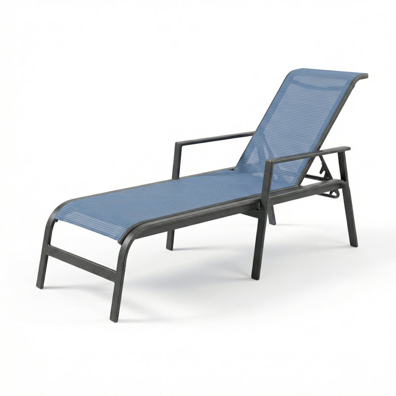 Chaise, Dupioni Poolside Sling/Anthracite