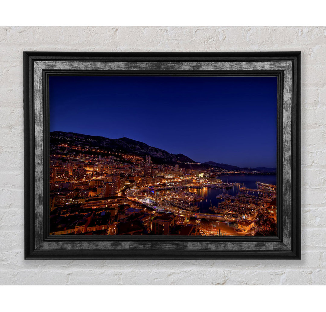 Monte Carlo Night Lights - Einzelne Bilderrahmen Kunstdrucke