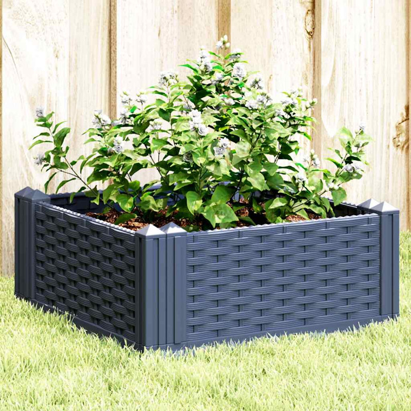 Burgos Wood Planter, 28.5cm H x 42.5cm W x 42.5cm D, Blue Grey