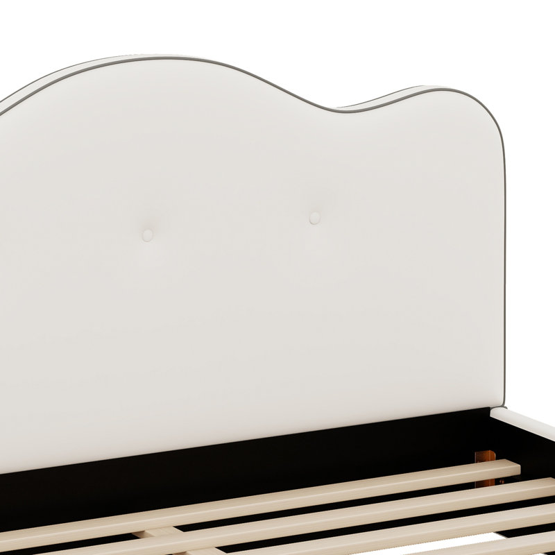 Lit plateforme tapissier avec tête de lit, design élégant