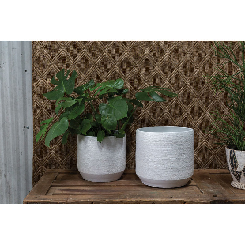 Bena Ceramic Pot Planter, 13.5" H x 14.75" W x 14.75" D