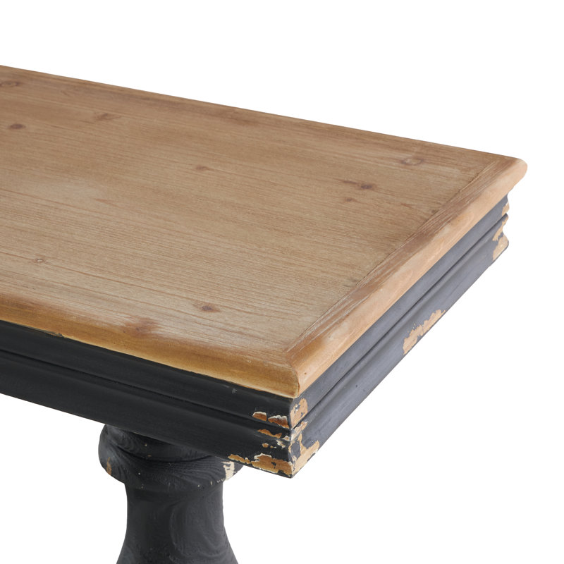 Wood Distressed Console Table with Brown Wood Top