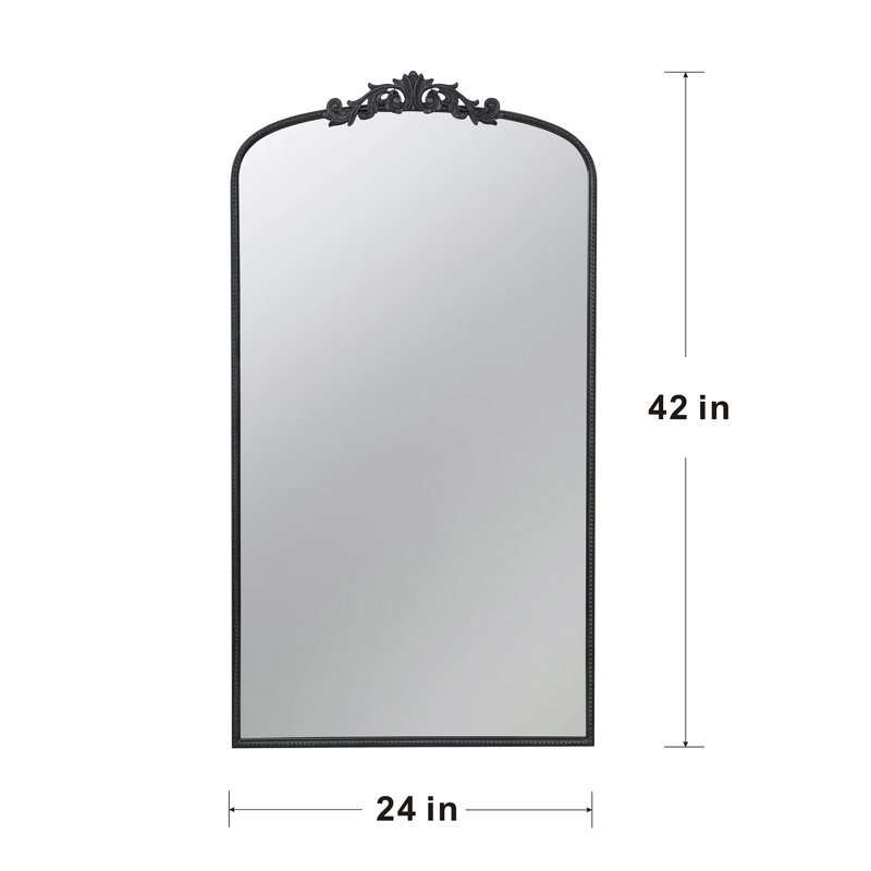 Miroir 24 po x 42 po de conception classique avec cadre d'inspiration baroque pour salle de bain