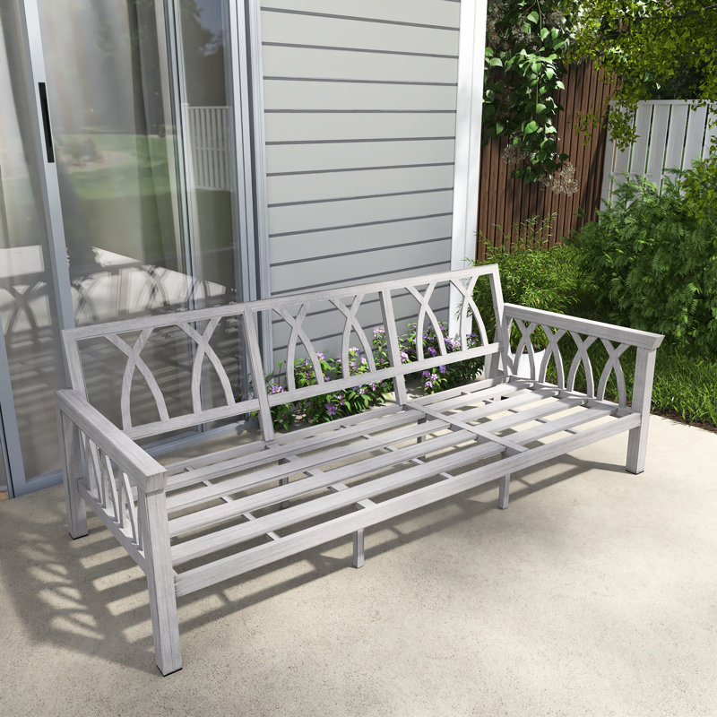 Canapé de patio en aluminium pour 3 personnes avec coussins épais