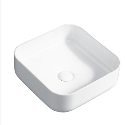 15.3" Square Countertop Ceramic Washbasin