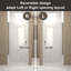 Porte de douche pliante de 33 à 32 po x 72 po, verre trempé de 1/4 po (6 mm), cadre en aluminium chromé, film antidéflagrant