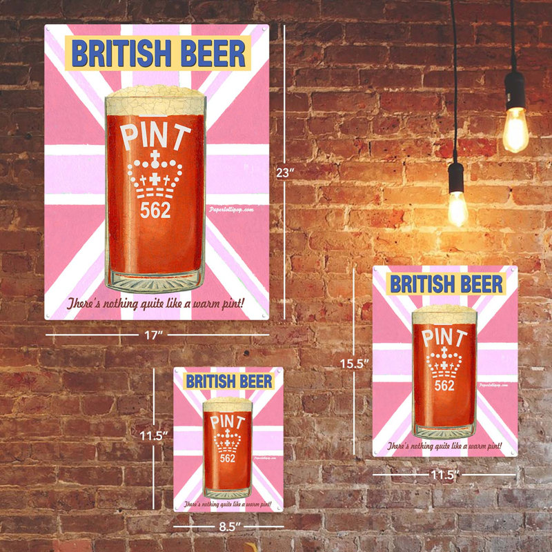 «British Warm Pint», impression sur métal