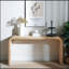 Console en forme de cascade courbée à finition bois naturel avec perles en bois, parfaite pour les vestibules et les espaces de vie-205286570
